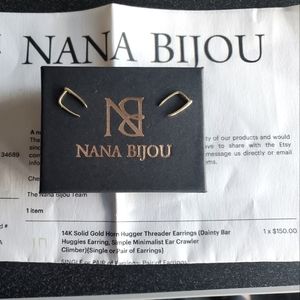 14k Claw Fang Horn Huggie Earrings catbird